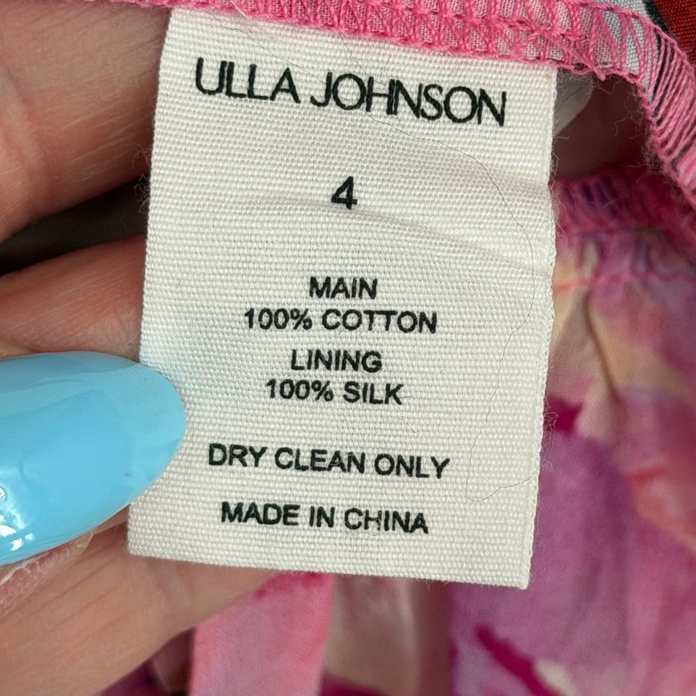 NEW Ulla Johnson Collage Dress Women 4 Azalea Tiered Cotton Silk Midi SOLD OUT! - Picture 6 of 15